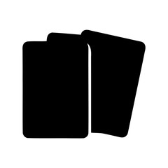 Black silhouette illustration of playing cards on a clean white background