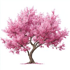 Obraz premium Stunning Pink Cherry Blossom Tree , isolated on white background png