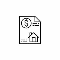 housing cost document icon sign vector