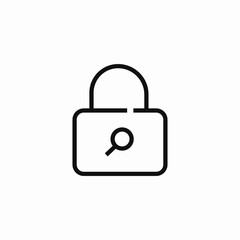 lock magnifying glass icon sign vector