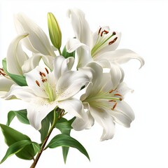 Stunning White Lily Bouquet: A Breathtaking Floral Display , isolated on white background png
