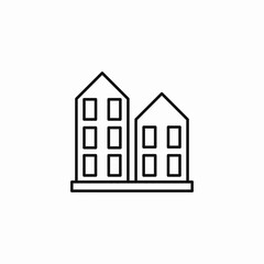 two buildings icon icon sign vector