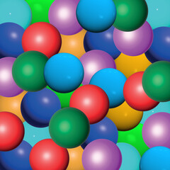 Sfondo astratto con sfere colorate tridimensionali