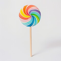 Colorful spiral lollipop on a stick
