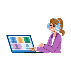 Businesswoman making video conference call with her colleagues