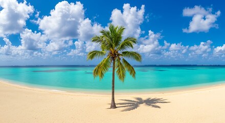 Azure Serenity: Lone Palm Paradise