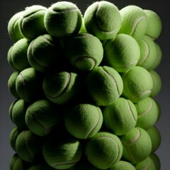 Close Up of Bright Yellow Tennis Balls on White Background – Sports Equipment Concept