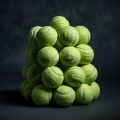 Close Up of Bright Yellow Tennis Balls on White Background – Sports Equipment Concept