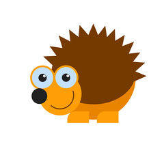 he image displays a cartoon illustration of a hedgehog. 