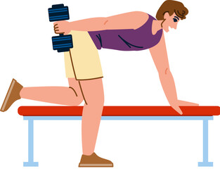 Man lifting dumbbell while doing triceps exercise on bench