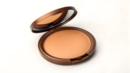 Bronzing Powder Pan Mockup with Warm Glow &ndash; Minimalist Blank Cosmetic Packaging Template for Makeup, Beauty Product Branding, and Professional Skincare Design