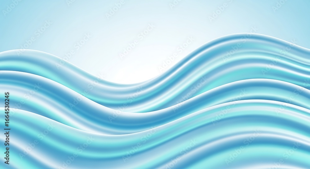 Poster a mesmerizing illustration of flowing blue waves with a gradient effect, creating a dynamic and arti
