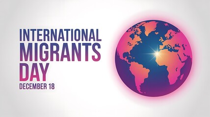 International migrants day december 18 with a colorful globe illustration