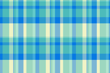 Royalty seamless fabric check, scratch texture textile plaid. Popular background vector pattern tartan in cyan and teal colors.