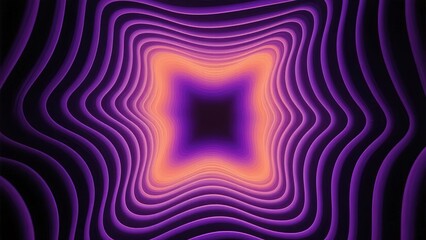 Vibrant Purple and Orange Concentric Square Waves