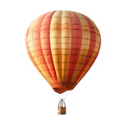 Orange and gold hot air balloon, isolated