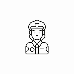 police officer smiling icon sign vector