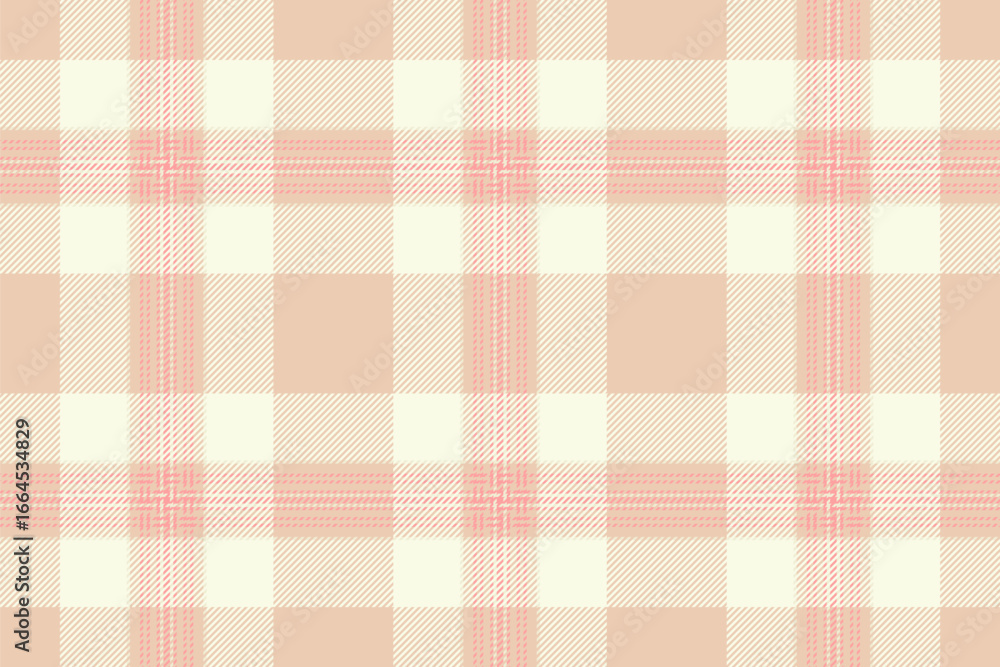 Aufkleber elegant plaid pattern with intersecting stripes in soft peach and cream hues. textile design ideal f