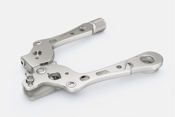3D realistic chain breaker tool, metallic construction, ultra-detailed, (clean modern detail, white isolated background