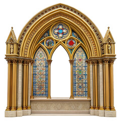 Fototapeta premium Gothic window isolated on transparent background