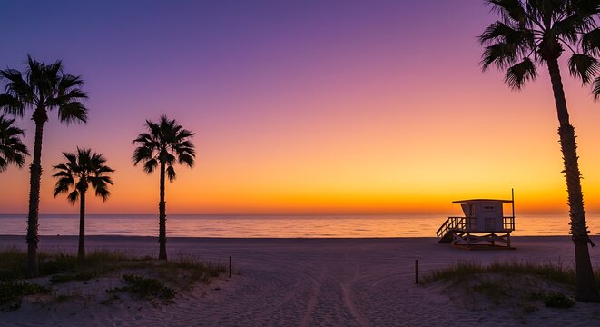Golden Hour Beach Serenity - Powered by Adobe