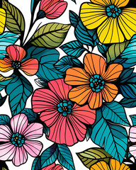 Elegant Vector Floral Pattern Design for Phone Case – Seamless Botanical Illustration for Print, Textile, and Digital Art