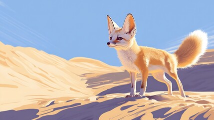 Desert fox in dunes (2)