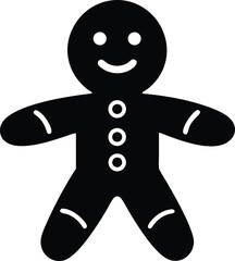 Gingerbread boy figure vector icon.