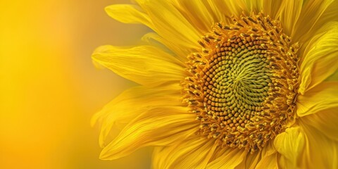 Obraz premium The Sunflower Close Up Vibrant Yellow Petals Spiral Seed Head Macro Detail