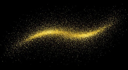 Golden Stardust Trail: A 3D Particle Symphony