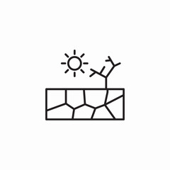 dry cracked earth icon sign vector