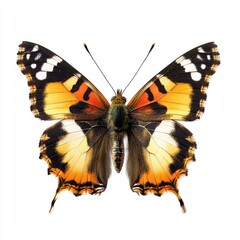 Fototapeta premium Close-up of a butterfly with vibrant orange, black, and white wings