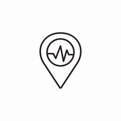 earthquake location pin icon sign vector