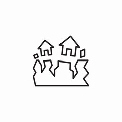 earthquake disaster icon sign vector