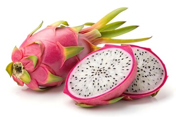 dragon fruit on white background