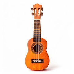 Obraz premium Orange ukulele, front view, isolated on white