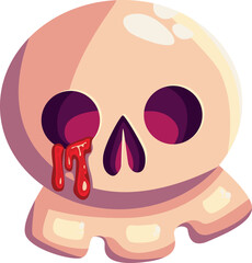  Vector illustration for halloween, sticker set, skull, holiday, autumn, rip, spirits, ghosts, costume, print, cute drawings, kawaii