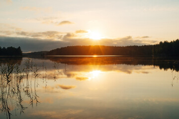 Sunset at a Lake