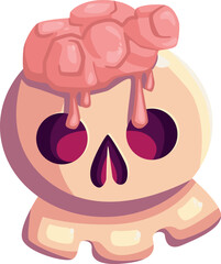 Vector illustration for halloween, sticker set, skull, holiday, autumn, rip, spirits, ghosts, costume, print, cute drawings, kawaii
