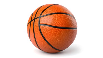 A single, round basketball is centered against a pure white background.