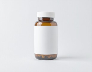 Realistic vitamin bottle isolated on white. Ideal for healthcare ads, pharmacy products, wellness branding, and supplement catalog.