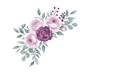 Watercolor Floral Bouquet: Delicate Hues & Gentle Blooms