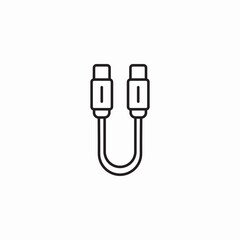 usb c cable icon sign vector