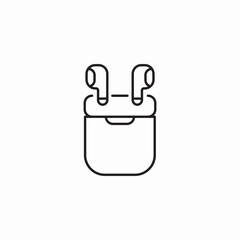 wireless earbuds case icon sign vector