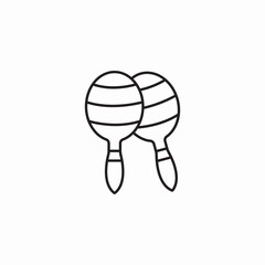 wooden maracas pair icon sign vector