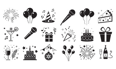 2026 colorful and silhouette Happy New Year