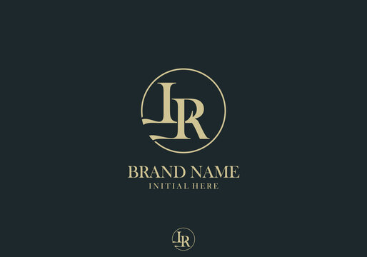 Concept Elegant with Circle Brand Initial LR Letters Monogram Logo Design