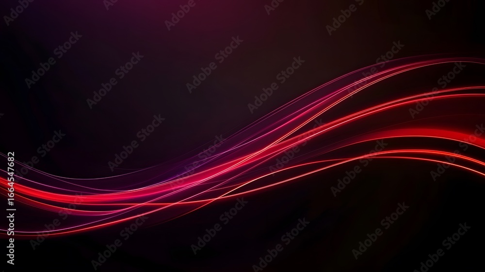 Poster intricate red and purple wavy lines against a dark backdrop create a dynamic and elegant abstract de