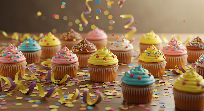 Colorful Cupcakes & Confetti Celebration