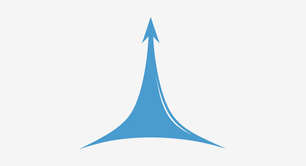 Fototapeta premium Blue arrow pointing upwards representing growth, progress, and success on a white background